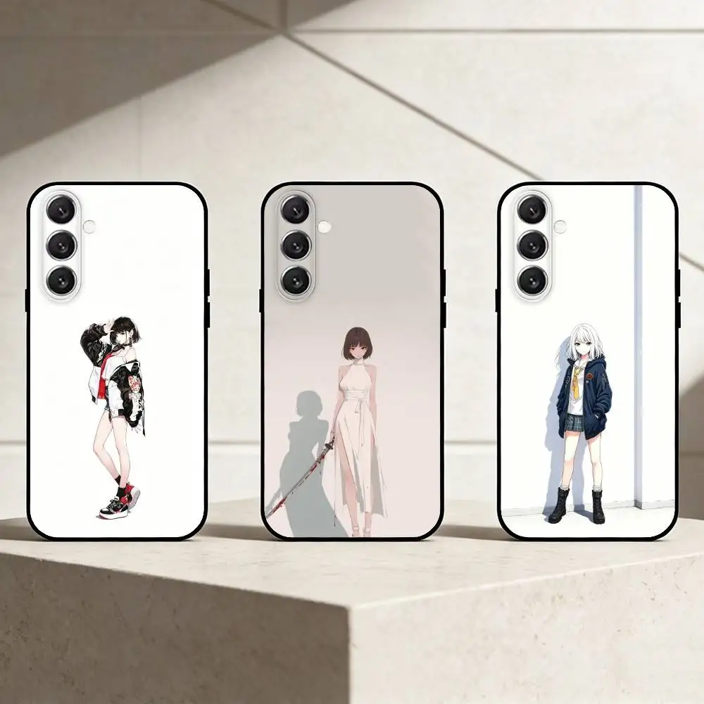 Fashion anime girl Phone Case For Samsung Galaxy A13,21s,22,31,32,52,53,71,72,73,Soft Black Cover