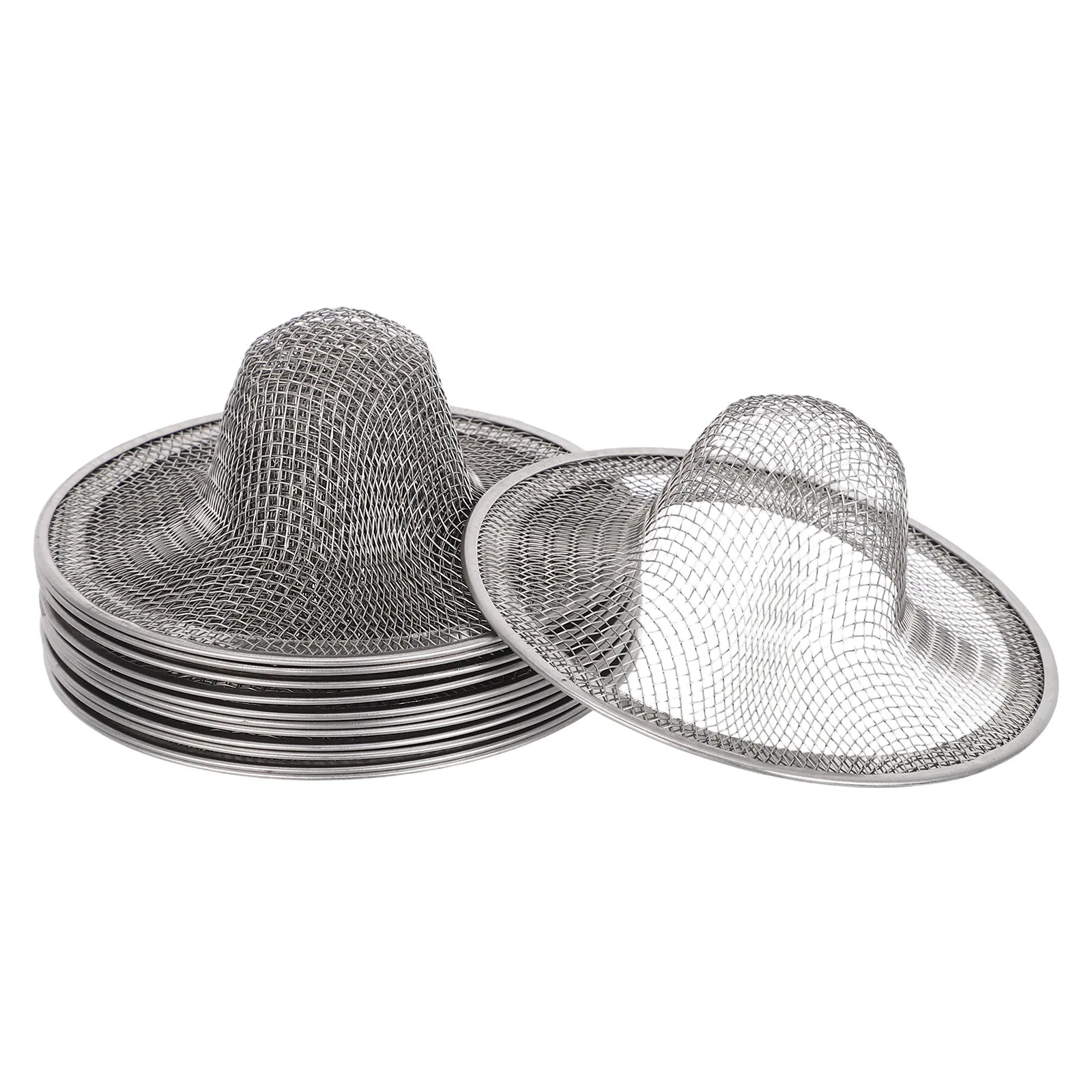 

Набор из 12 круглых сетчатых сливных фильтров из нержавеющей стали для раковины, улавливающих волосы, для кухни, ванной, душа, ванны, балкона