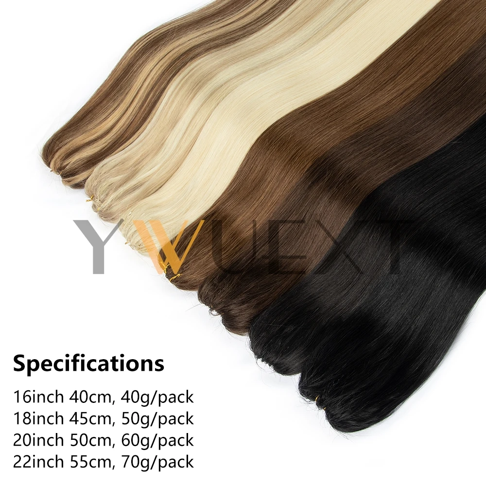 Black Feather Hair Bundles Extensions Natural Fish Line Human Hair 40-70g Invisible Micro rings Hair Extension Weft 100strands