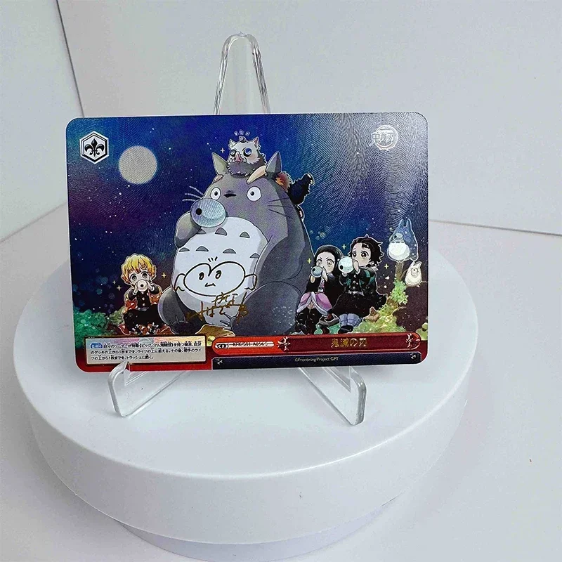 Personagens de anime demon slayer kamado nezuko kochou shinobu, faça você mesmo, textura caseira, cartão de coleção, brinquedos de presente de aniversário de natal