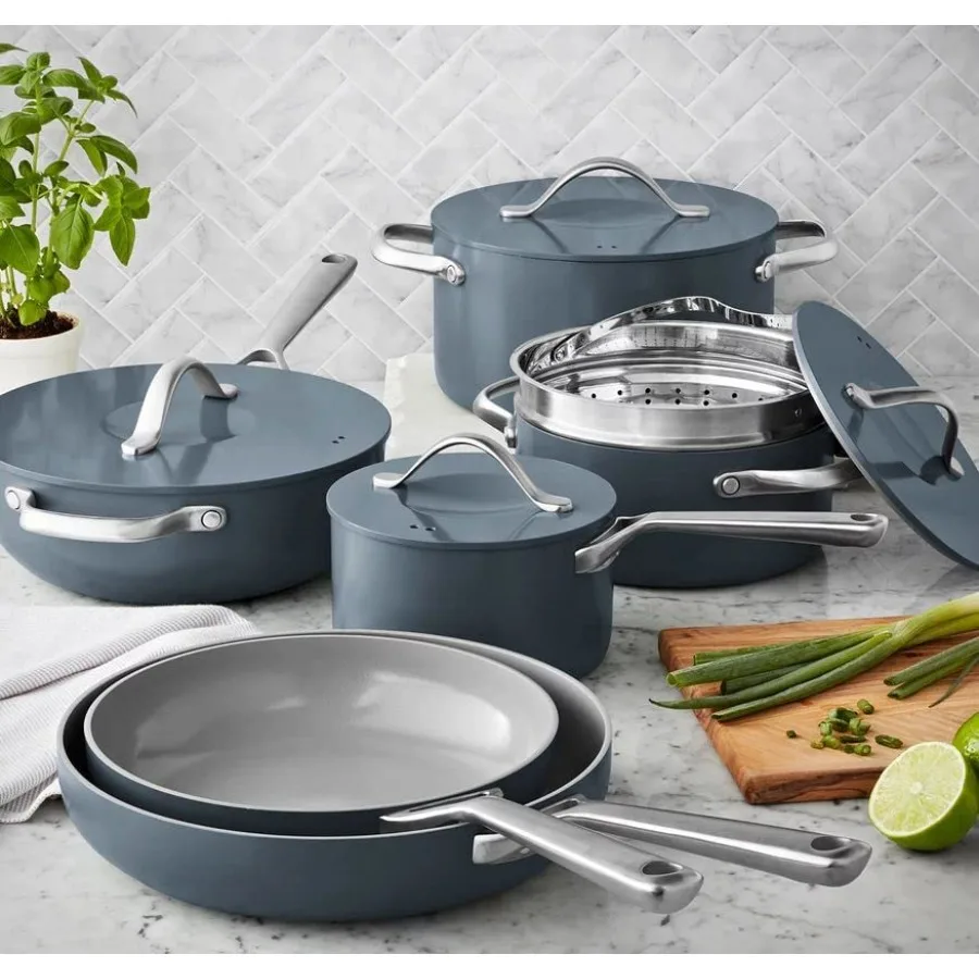 

Modern Ceramic Cookware Set with Smart Kitchen Tools for Efficient Cooking and Easy Cleanup Ideal for Home Kitchens Assorted Co