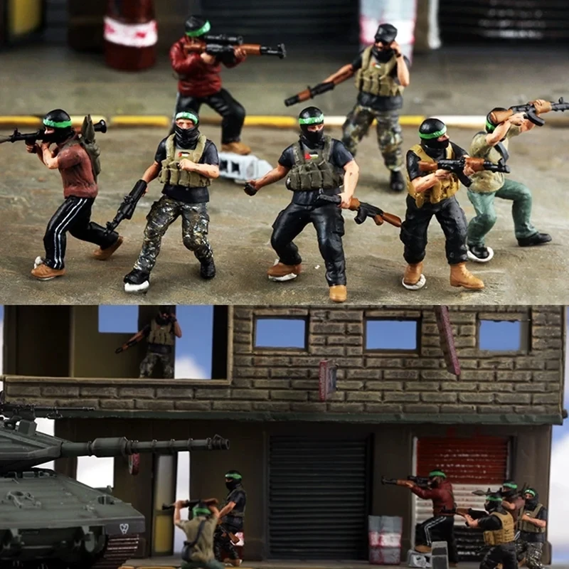 1/72 Scale 7 pcs Soldiers Action Figures Model DIY Scene Accessory Collection Display Toys Dolls Gifts Fans Decoration Ornament