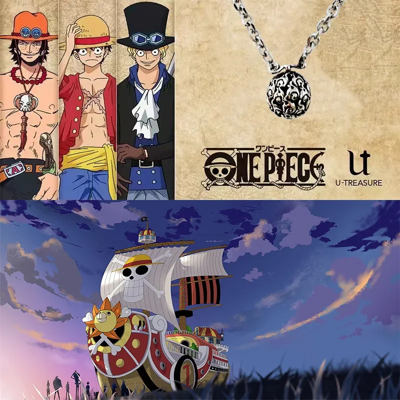 ONE PIECE Ace Mera Mera No Mi Necklace Personality Pendant Sweater Chain 55cm Retro Cartoon Characters