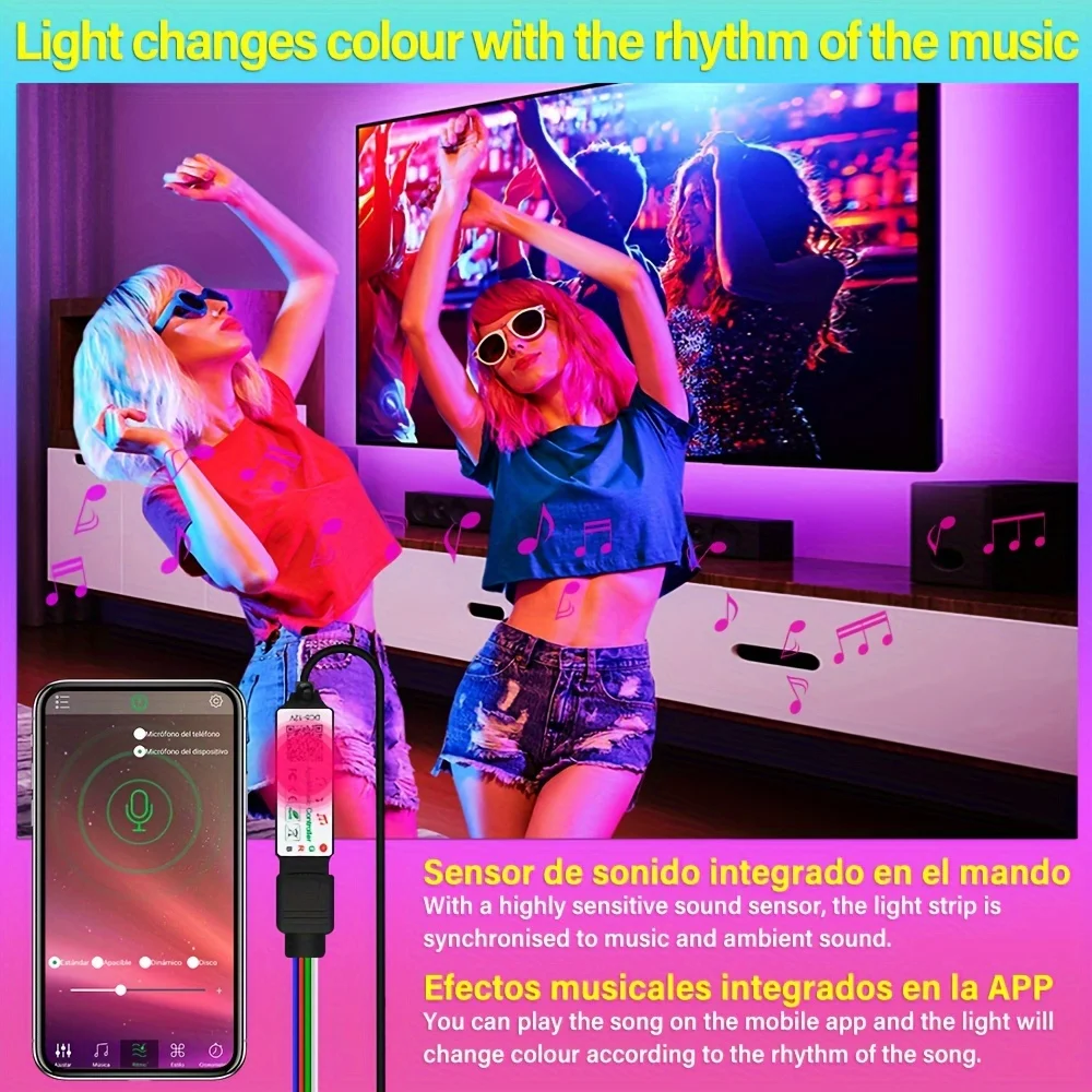 USB LED RGB Strip Lights PC TV Backlight Touch Control Support Tuya App 5050 Music Sync Led Tape Color Changing for Party Gaming
