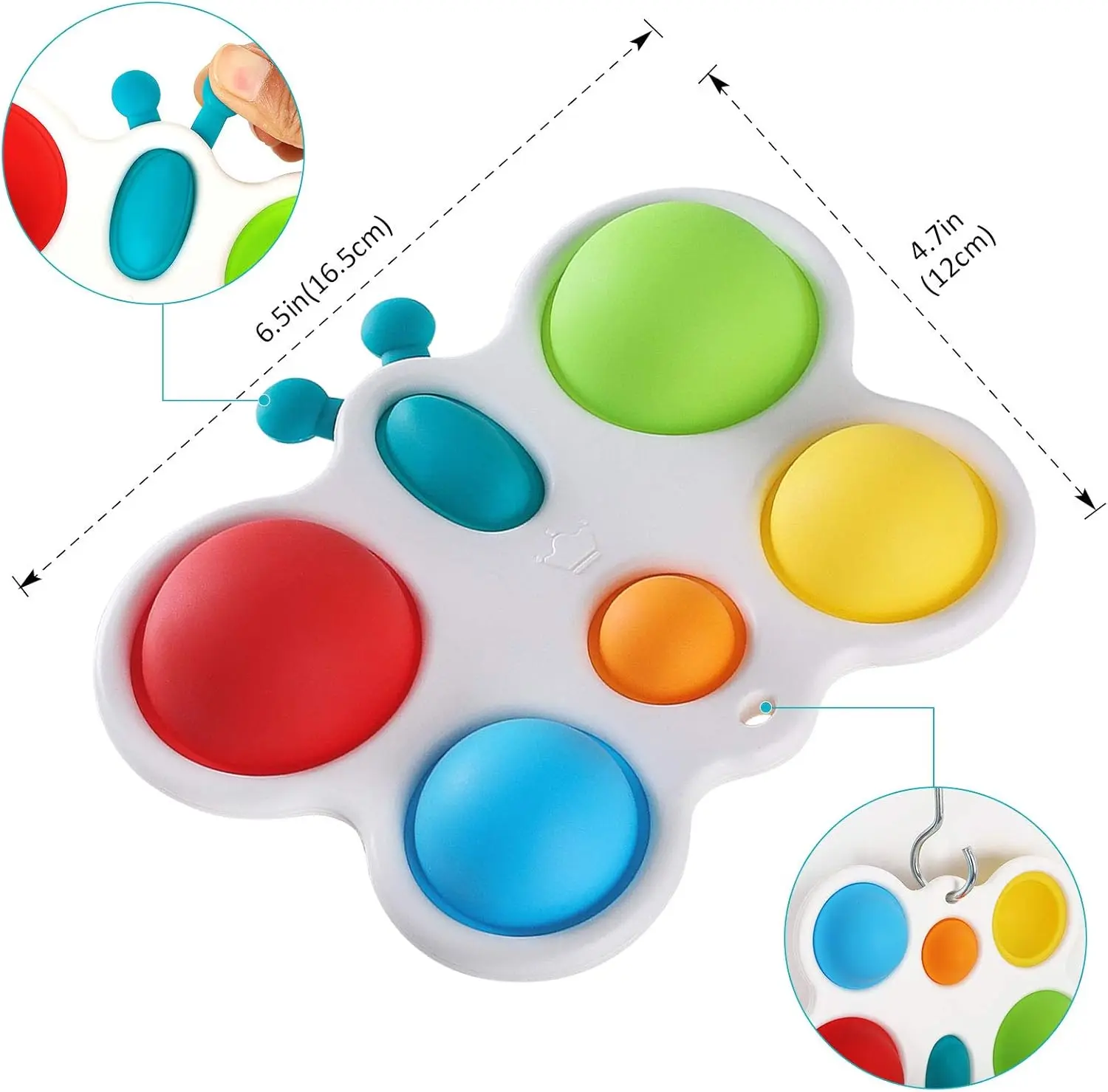 Brinquedos sensoriais montessori fidget popper para bebês de 6 + meses, bolhas push & popping para crianças, presentes para crianças, viagens e banheiro