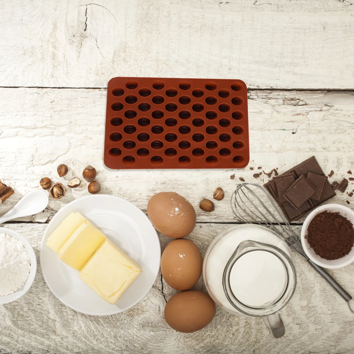 

2 шт., формы для кофейных зерен, силиконовые инструменты для выпечки, изготовление шоколадных конфет, антипригарное покрытие, легко снимается, светло-коричневый, для дома, профессионального использования