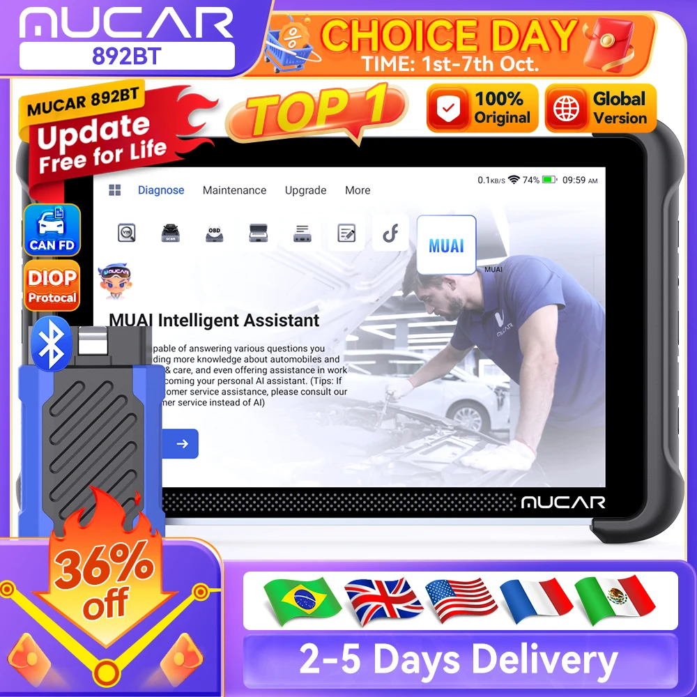 yZ[zO[oo[W MUCAR 892BT obd2 ffc[ OBD2 XLi[ SVXe CAN FD/DOIP 35Zbg ECUR[fBO ivAbvf[g