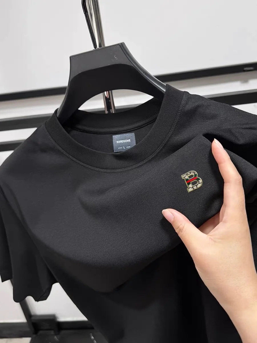 2026 Neue High-End Marken T-Shirts für Herren und Damen – Kurzarm, Rundhals, Sommer-Mode, High-End B-Logo, Reine Baumwolle, Lässiges Oberteil – Detail 4