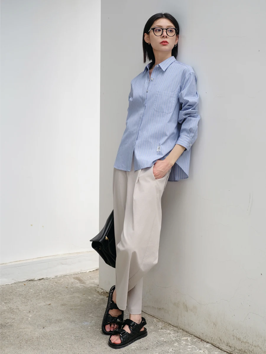 

YOYO Прямые брюки-бобо с высокой талией, функциональная ткань, дышащие, влажные, ng hine, повседневные брюки