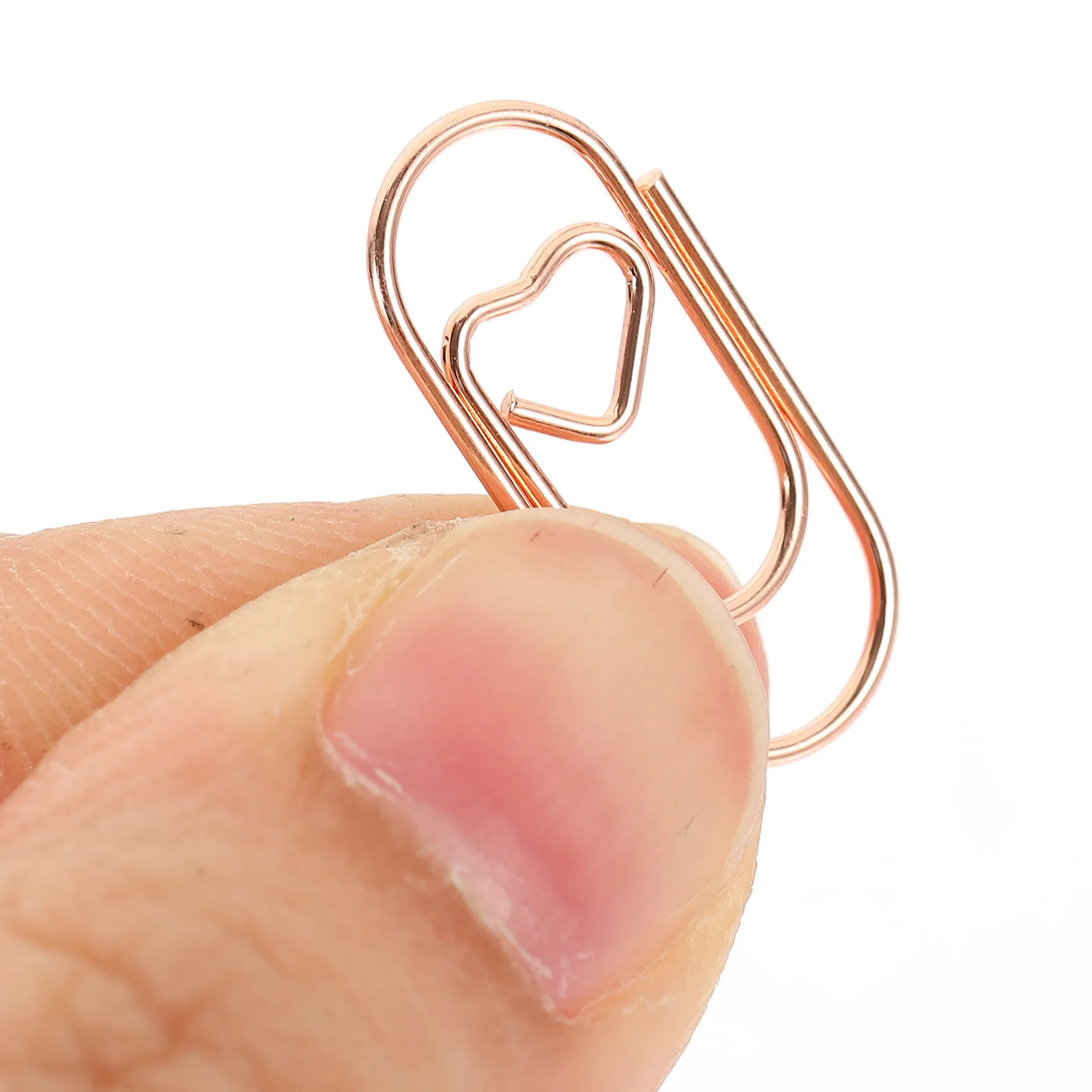 

100 Pcs Mini Heart Paper Clips Retro Gold Metal Bookmarks for Documents DIY Photo Albums Cards Office Supplies