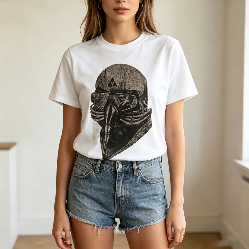 Vintage Dark Mask Graphic T Shirt Men Women Casual Short Sleeve Streetwear Top Unisex  Harajuku Y2k Clothes Oversized