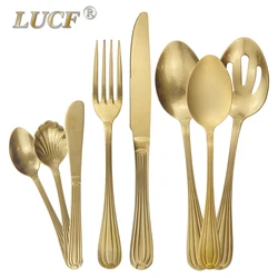 다기능 서양 식기 세트 스테인레스 스틸 미러/매트 폴란드어 뛰어난 칼 붙이 8 주방 용품 Flatware