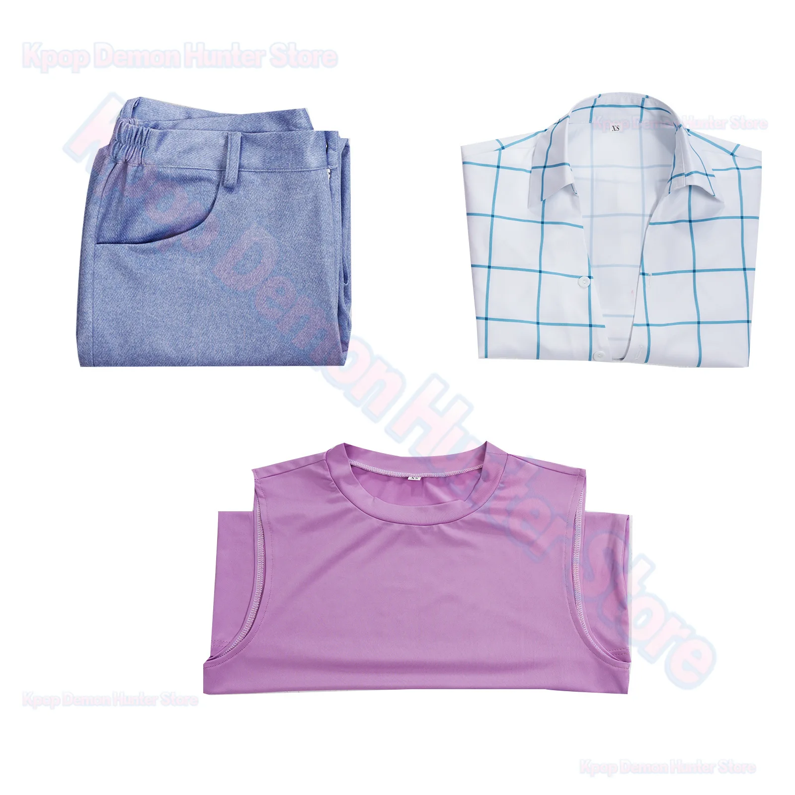 Kpop Demon Hunters Cosplay Saja niños ídolo de grupo masculino Jinu juego de rol camisa azul disfraz actuación disfraz de adulto traje de Halloween