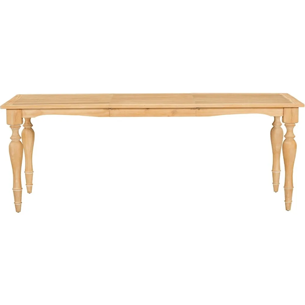 طاولة طعام تقليدية عتيقة قابلة للتمديد مع أوراق قابلة للإزالة مقاس 23.6 بوصة - بطول 82.7 بوصة، من الخشب الصلب الطبيعي وسطح mdf، ومتعددة الاستخدامات