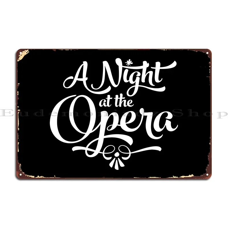 A Night At The Opera Script Metal Sign Living Room Designing Club Retro Personalized Tin Sign Poster