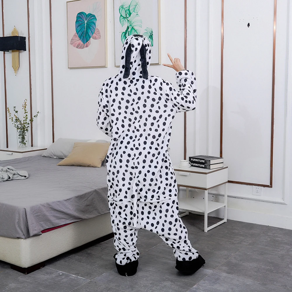 Halloween Cosplay Onesie Animal Kigurumi One-piece Pajama Set Adult Kids Dog Pijama Cartoon Jumpsuit Sleepwear Fleece Outfit