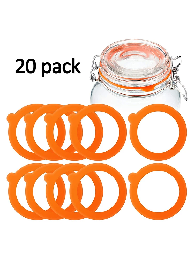 

Silicone Replacement Gasket | Airtight Rubber Seals Rings for Mason Jar Lids | 20pcs Heat Resistant