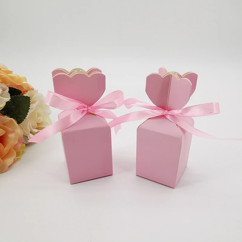 10 Stück Fischschwanz-Vase, Pralinenschachtel, Blumenmuster, Hochzeitstag, Geschenkbox, Verpackung, Box mit Band, Babyparty, Geburtstag, Party-Dekoration – Detail 8