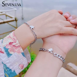 2pcs/set stainless steel Building block puzzle bracelets for lovers exquisite titanium steel set bracelet for men women jewelry