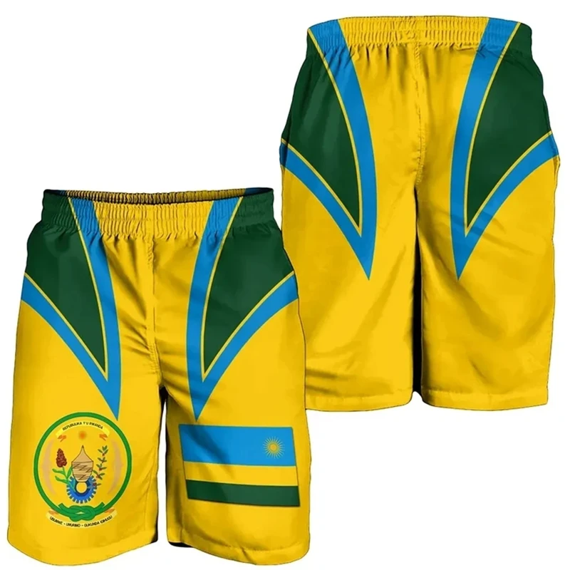 Shorts de verão havaiano com mapa e bandeira para os homens, roupas de praia havaiana, emblema nacional, calções infantis