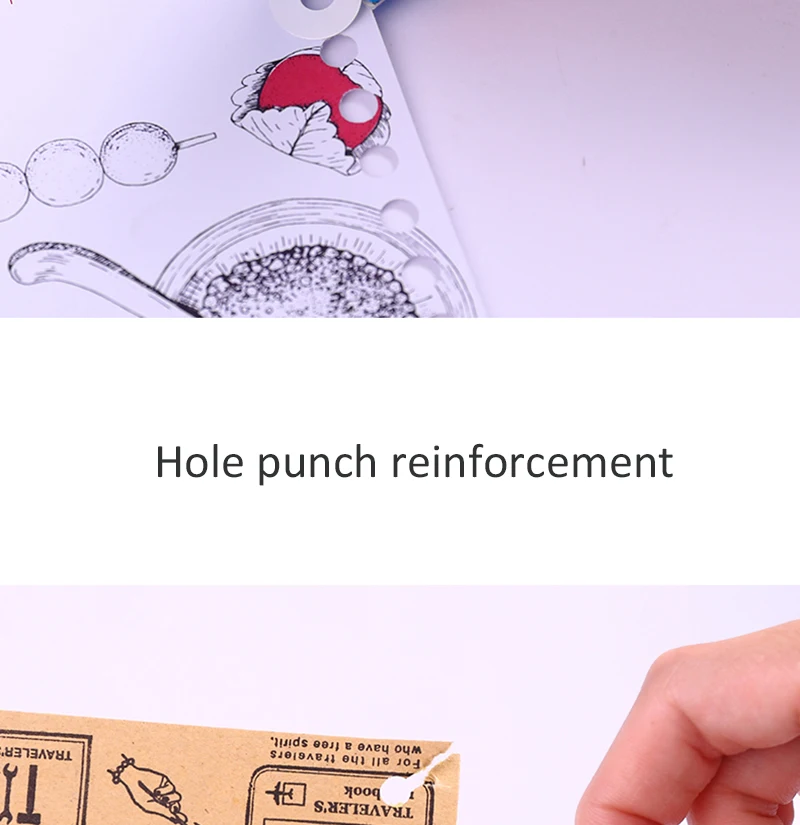250 Labels Self-Adhesive Hole Punch Protector Loose-Leaf Paper Hole Reinforcement Labels Round Stickers for Office Supplies