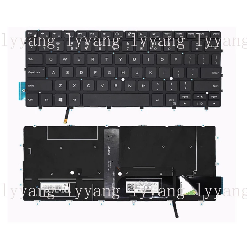 

f FOR Dell XPS 13-9370 9317 9380 9305 7390 P82G Laptop US Backlit Keyboard Black