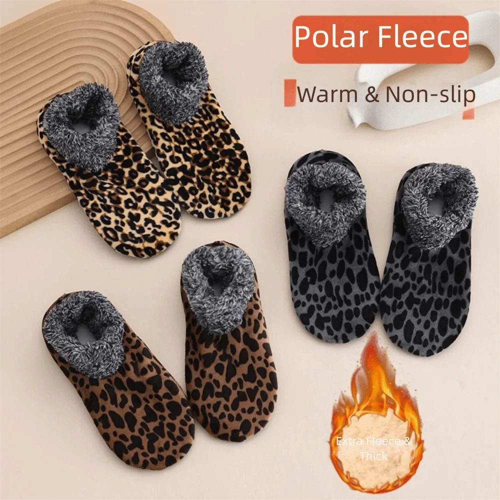 

Fashion Winter Warm Home Shoes Socks Thick Indoor Floor Socks Polar Fleece Elastic Non Slip Short Socks For Women