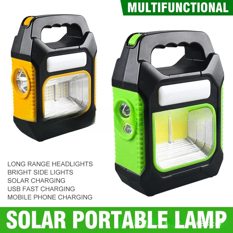 Outdoor Camping Light Strong Light Long Range Solar Rechargeable Portable Light Multi purpose Camping Light Emergency Lamp