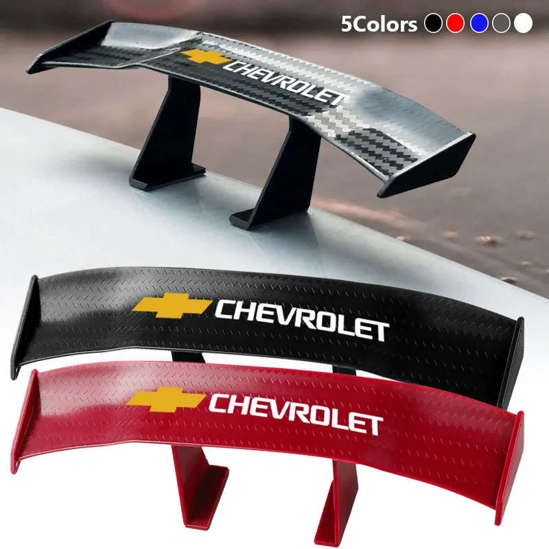 Fibra de carbono olhar carro mini spoiler traseiro mini asa pequeno modelo decoração para chevrolet cruze aveo malibu captiva lacetti camaro