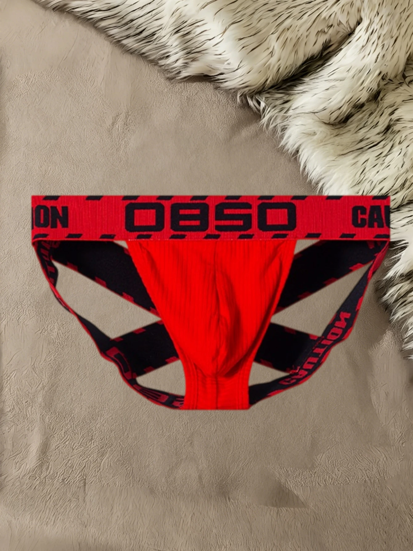 Men's T-shaped Underwear 1PCS Wide Waist Ribbed Low Waist Sexy Breathable Crossed Double U Vertical Pit Strip