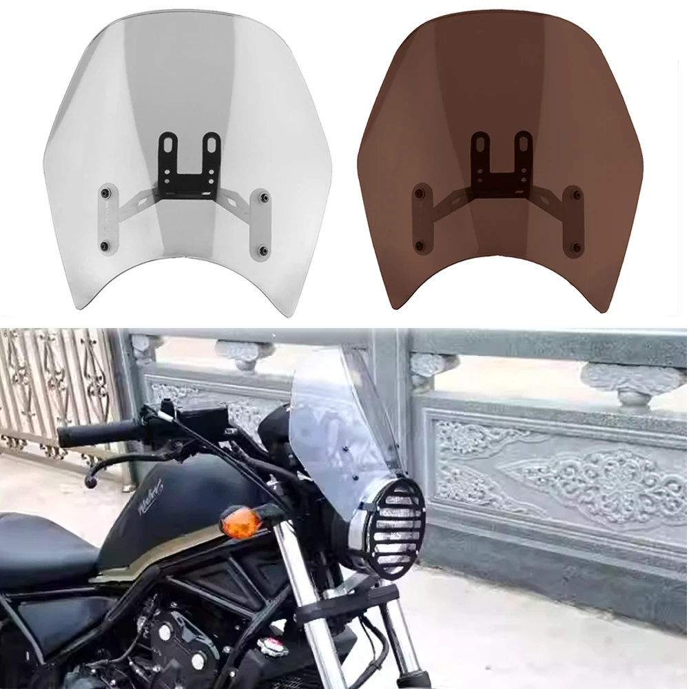 

Для Honda Rebel CMX500 CMX300 CMX 500 300 2017-2024 лобовое стекло мотоцикла ветровое стекло ветровой дефлектор козырек с кронштейном
