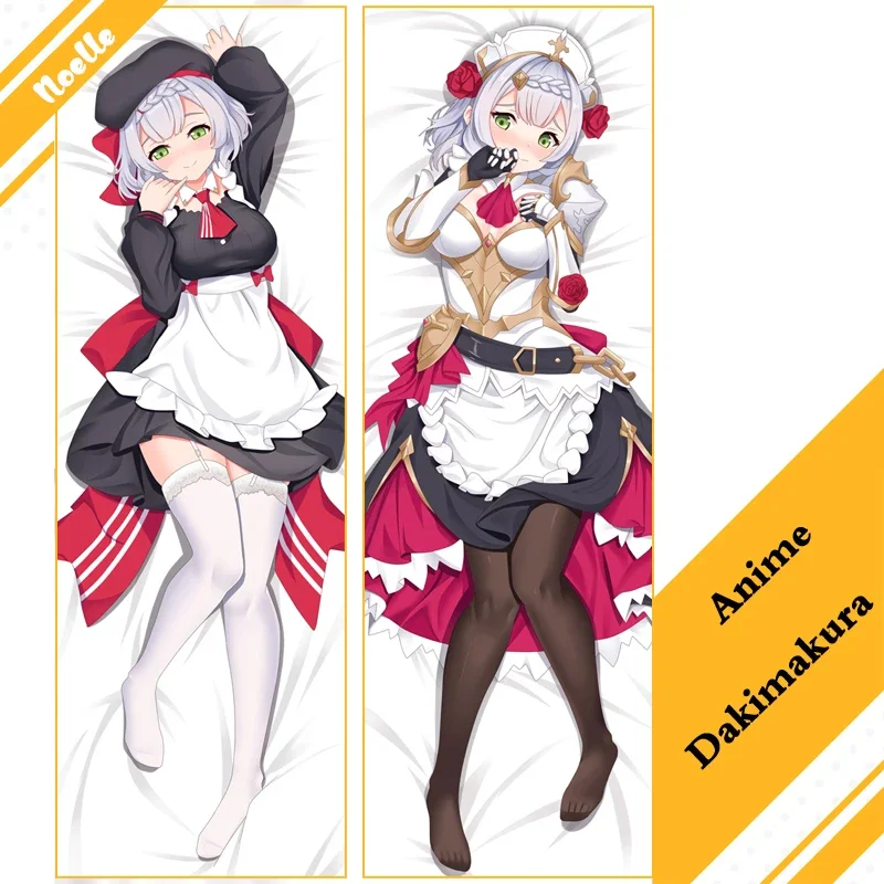 Game Genshin Impact Maid Noelle Dakimakura Pillow Case Hugging Body Pillow Cover Peach Skin Pillowcase 150x50cm High Quality