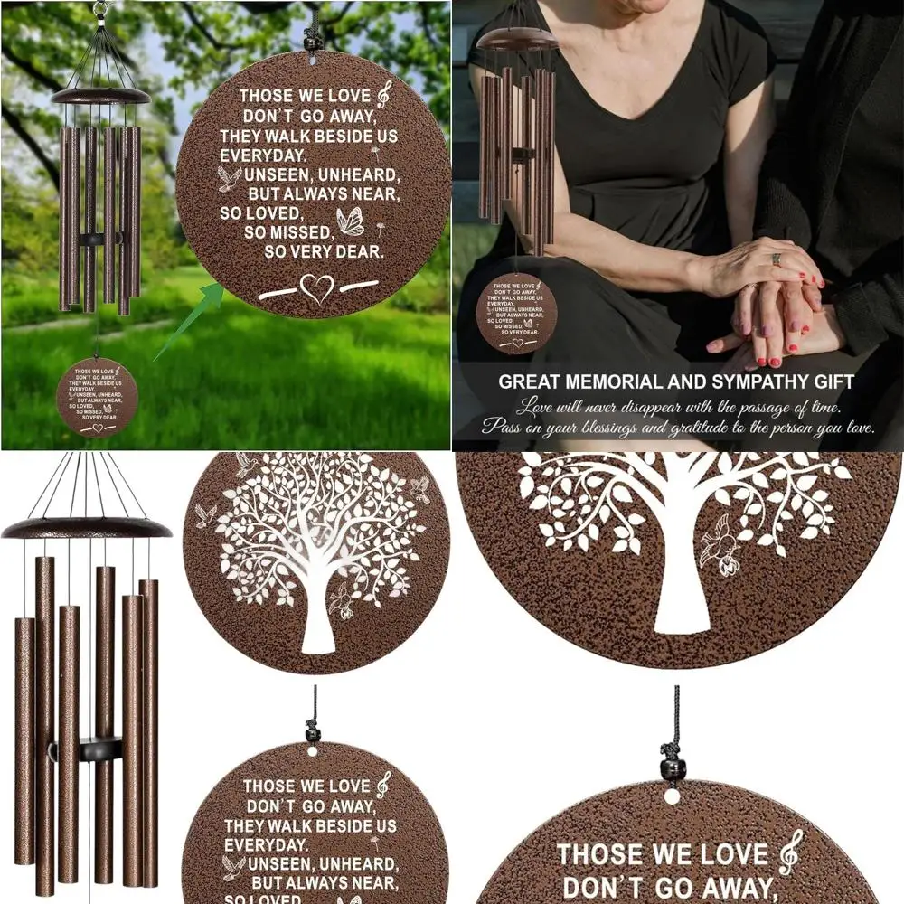 

40 Copper Memorial Wind Chimes - Sympathy Gift for Loss, Outdoor Garden Decor