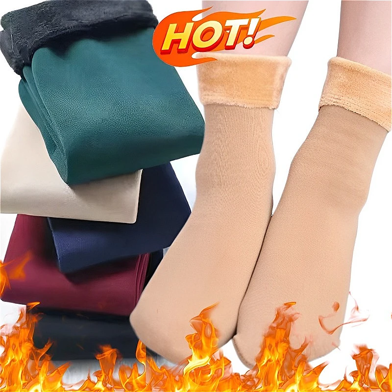 חורף חדש מוכה גרביים חמים גרביים בצבע מוצק לגברים נשים לקטיפה רכה צמר קשמיר