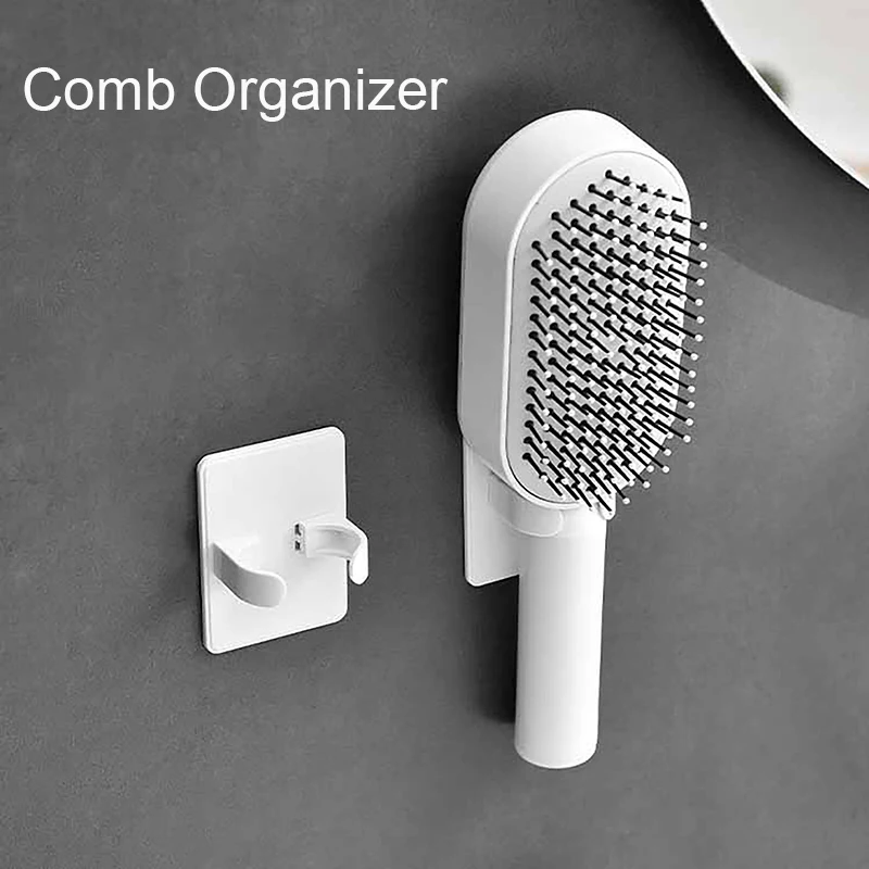 

Comb Holder Bathroom Wall Hanging Comb Storage Rack Hair Clip Organizer Air Cushion Comb Holder Creative Plastic Comb Rack