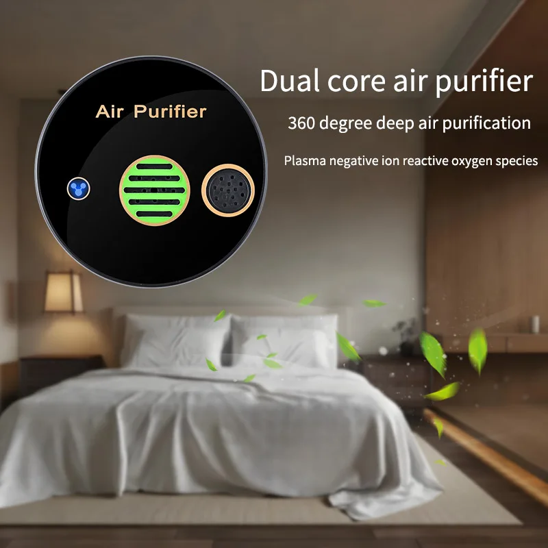 

1 шт. новый маленький домашний двухъядерный очиститель воздуха, плазменный озон с отрицательными ионами для удаления запахов и подержанного дыма
