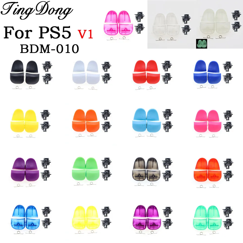 1Set For PlayStation PS5 V1 BDM-010 Controller L1 R1 L2 R2 Trigger Buttons Springs+Rotating Shaft Support Bracket Accessories