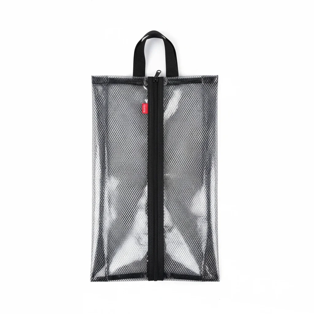 RUIYI Black Mesh Shoe Storage Bag Waterproof Travel Beach Bag Multifunctional Moisture Proof Clip for Organizing Footwear Bag