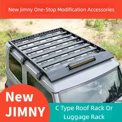 Off Road 4x4 Modified Accessories Aluminum Roof Rack Box Luggage Rack With LED Spotlight For 3 Door 2019+ SUZUKI Jimny JB64 JB74