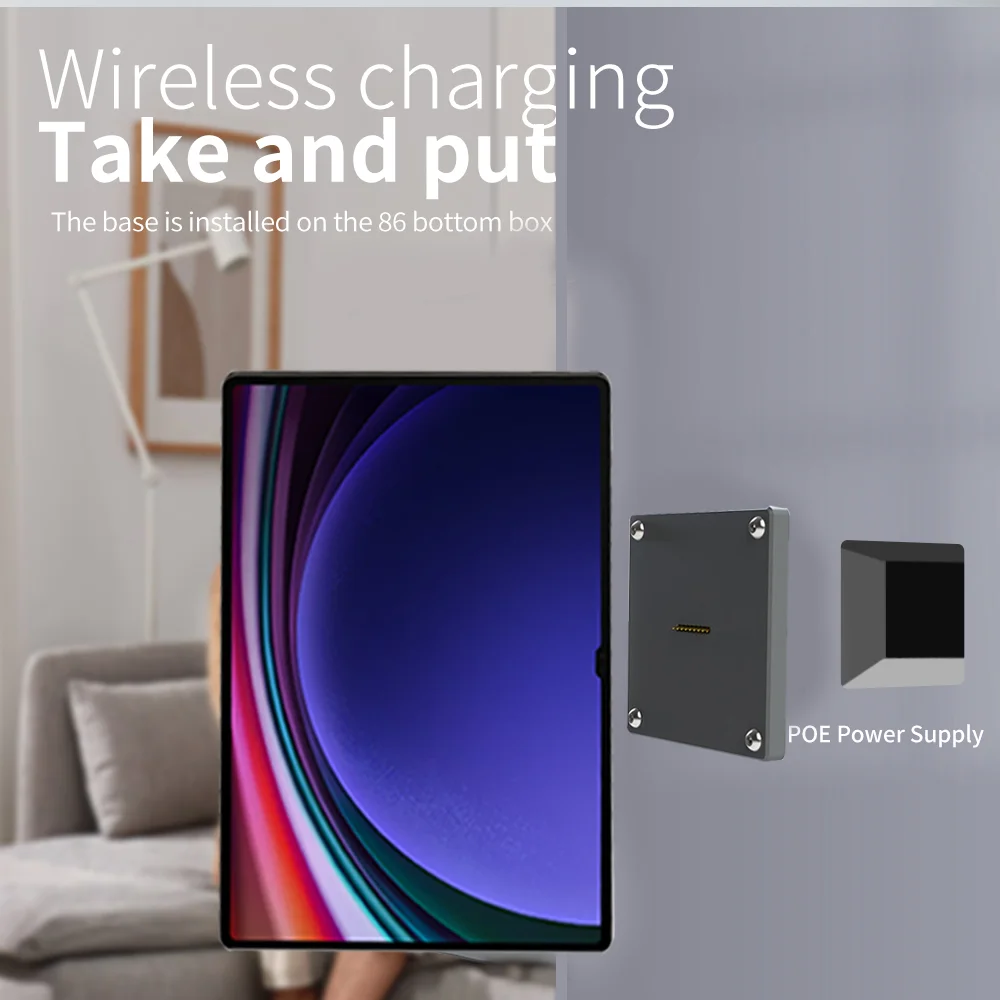 Tablet holder for Samsung POE Galaxy Tab S9 Ultral 14.6 wall charging station Magnetic wireless charging Smart Switch