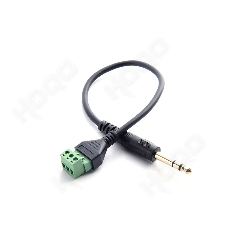 6.35mm audio weld-free terminal three-stage microphone plug 6.5 gold-plated stereo microphone male head conversion cable 6.35TRS