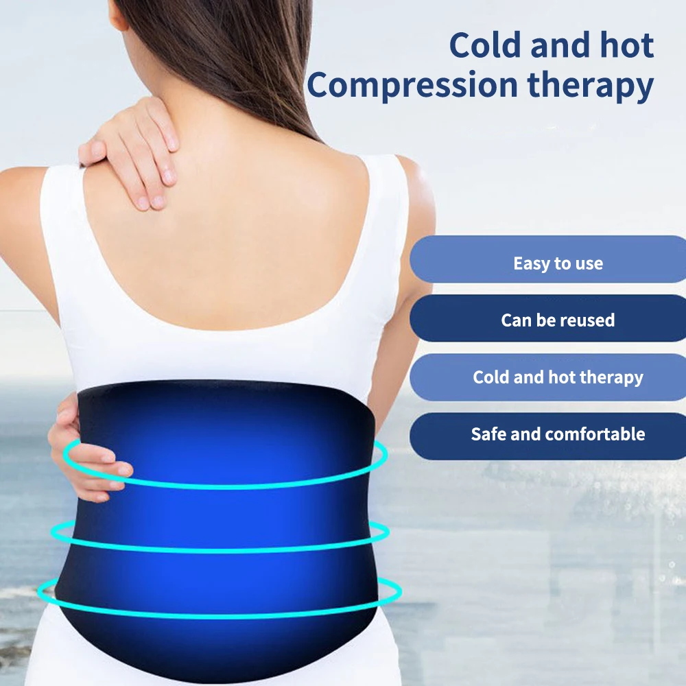 

Hot Cold Compress Therapy Waist Brace Lower Back Brace Support Adjustable Ice Pack for Back Waist Pain Relief Lower Lumbar