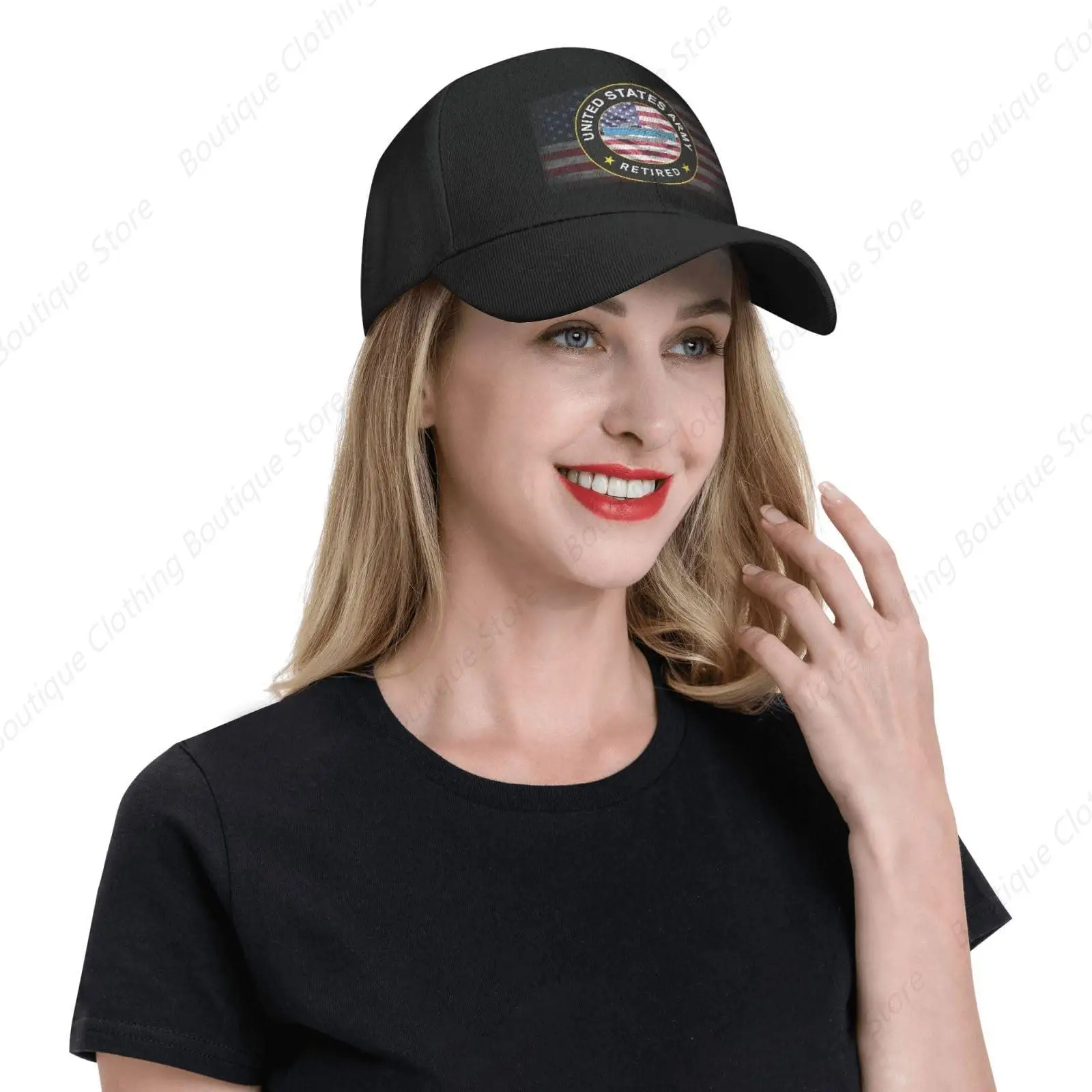 Us Army Combat Infantry Badge Retired Hat Unisex Dad Truck Casual Hat Baseball Cap Black