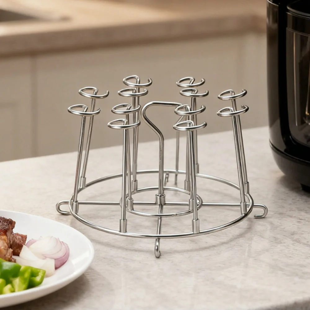 1PCS Stainless Steel Upright Skewer Holder – Vertical BBQ Rack for Air Fryer & Oven, Durable Multi-Use Stand