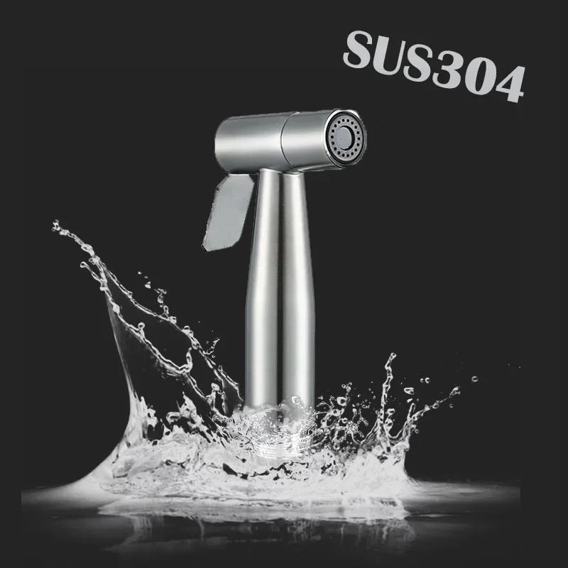 

Bathroom Stainless Steel Faucet Spray Handheld Toilet Bidet Faucet Stainless Steel Hand Bidet Sprayers Brushed Water Sprayer