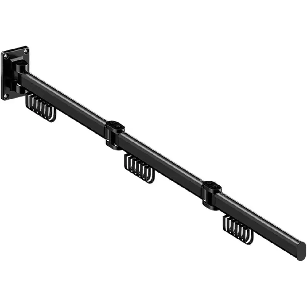 

Компактная телескопическая сушилка для одежды, невидимая настенная, подходит для использования в помещении и на открытом воздухе, черная, 3-секционная Foldi