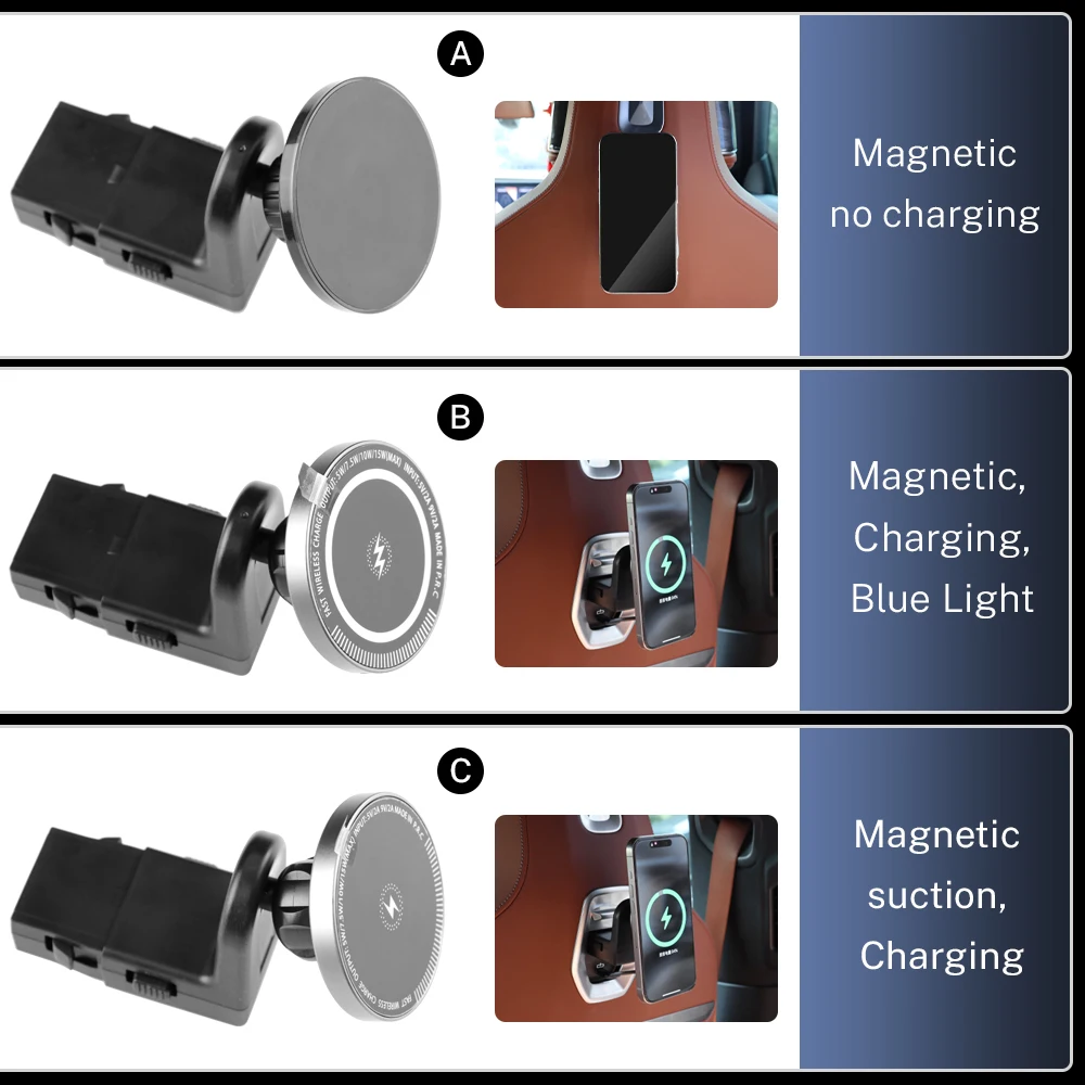 

Car Rear Seat Magnetic Pad Phone Holder Bracket for BMW X3 X5 X6 5 Series G60 G06 G05 7 Series 2025 G45 IX i5 Trim Auto Mount