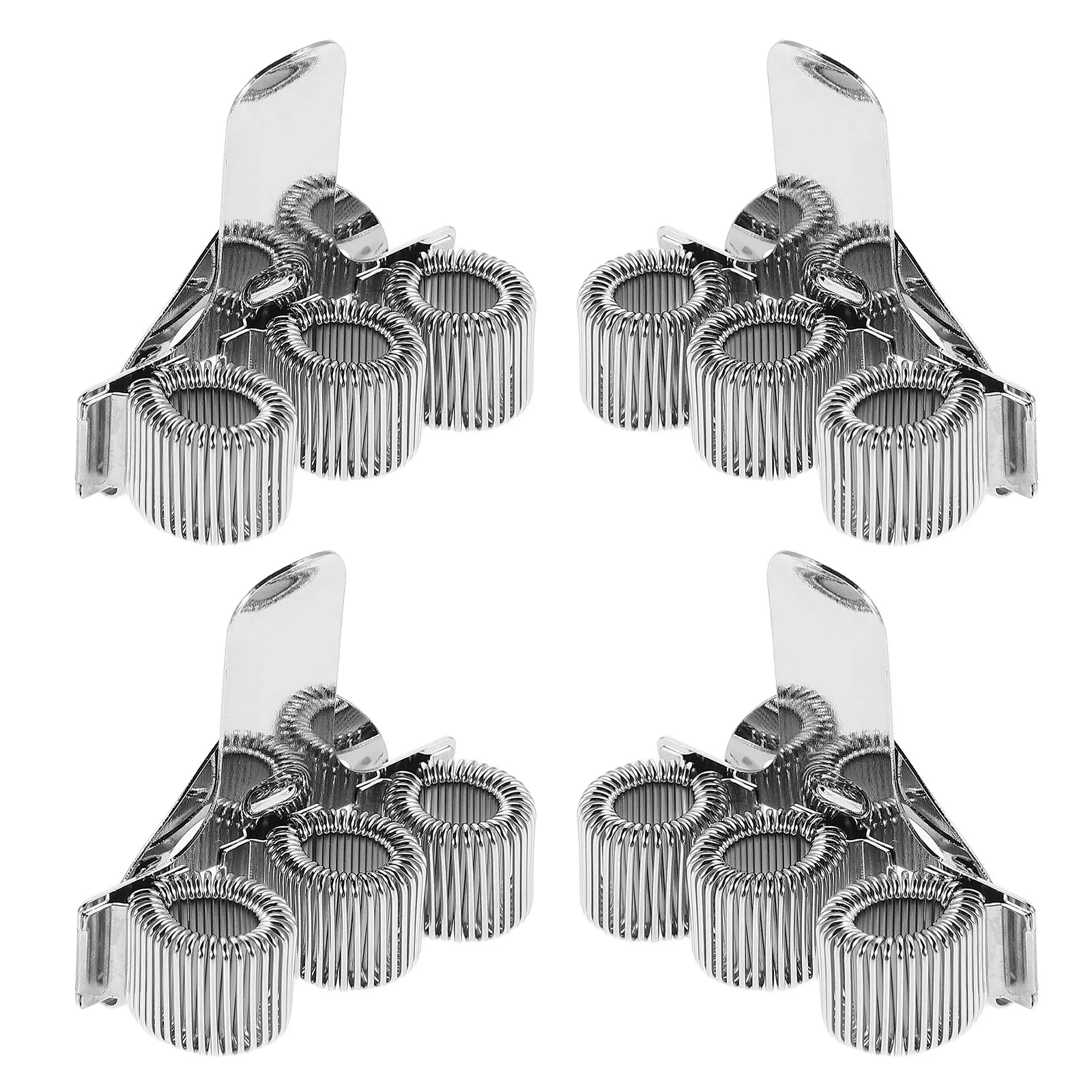 4Pcs Metal Pen Holder Clips Triple Spring Adjustable Pen Organizer for Notebook Clipboard Office Use Metal Holder