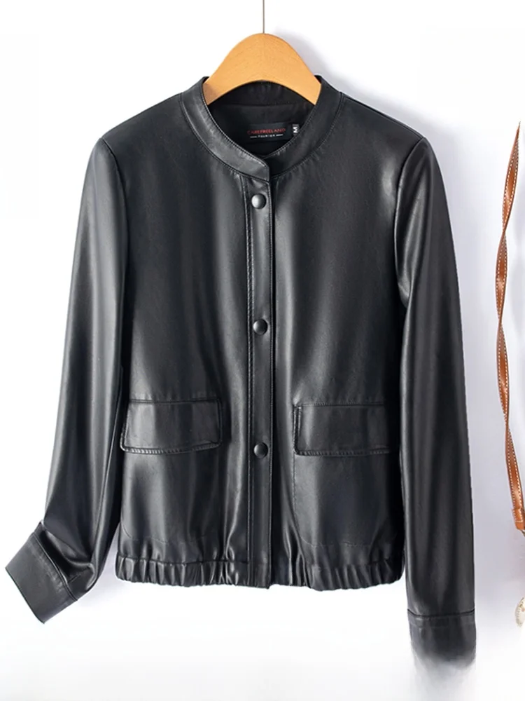   Ning 本革ジャケット レディース シープスキン スリムフィット レザーコート アウター スリム 通勤 スリム ロングスリーブ