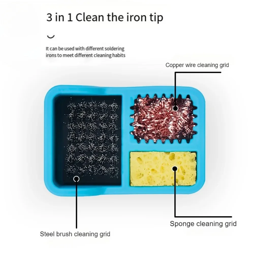 Инструмент для очистки паяльных жала 3 в 1, универсальные железные жала, коробка для растушевки, костюм для различной очистки наконечников